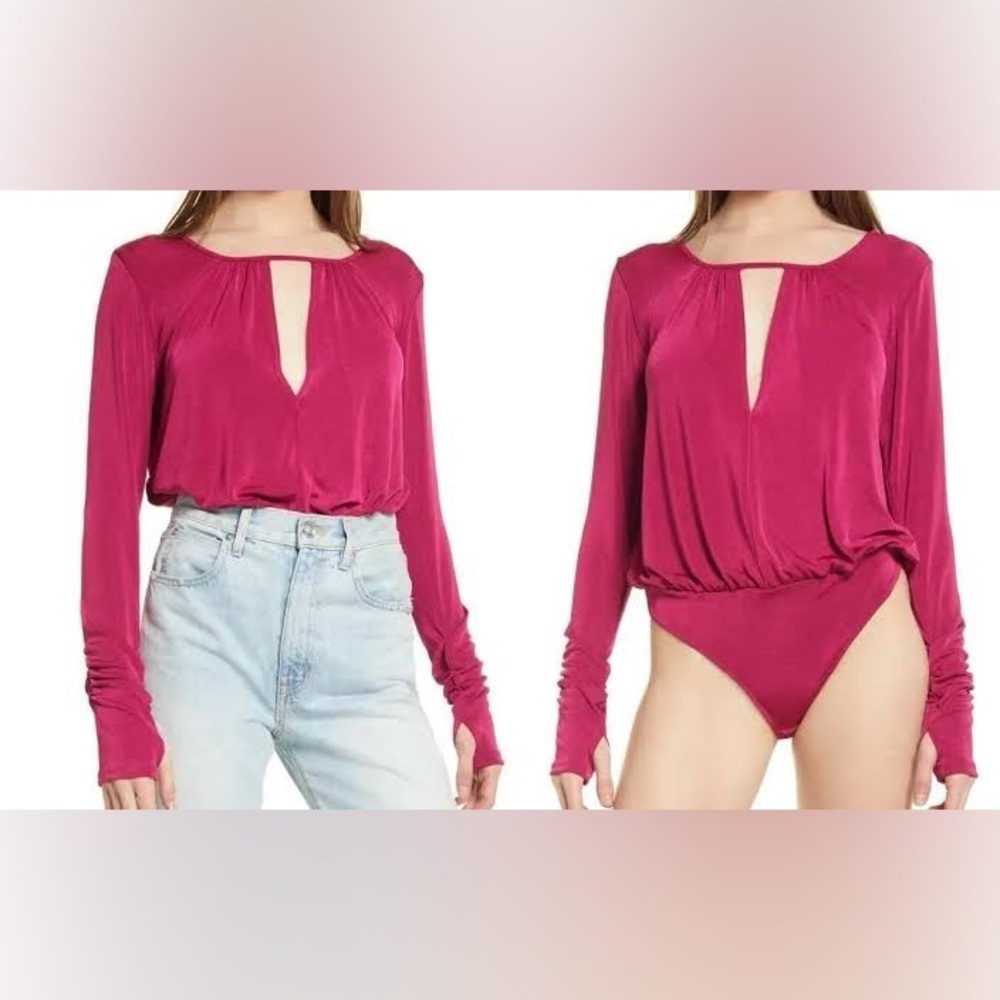 Free People Intimately Keyhole Long Sleeve Bodysuit in Pink - Picture 10 of 10